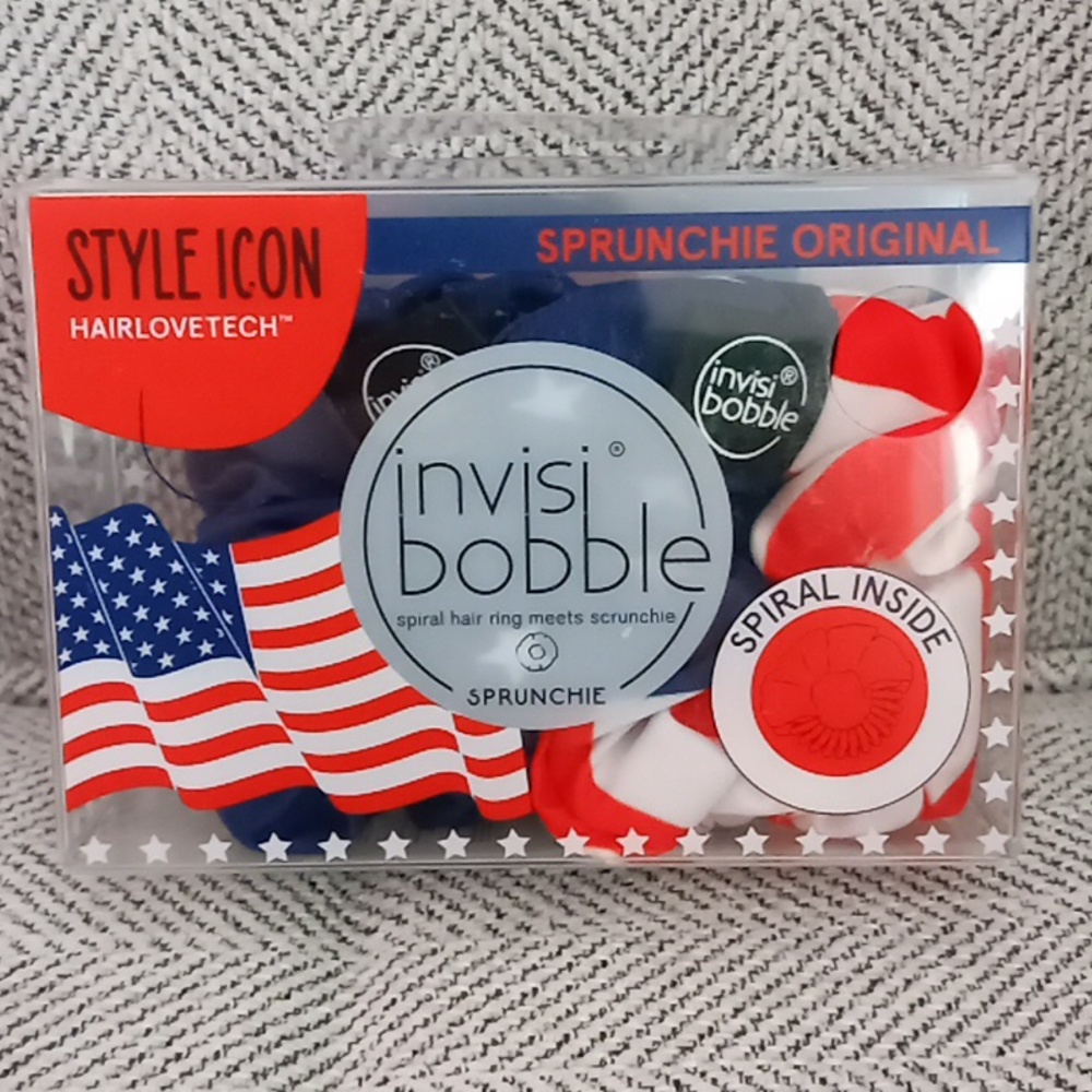 Ponytail Holders Style Icon invisibobble Red White Blue Patriotic July 4th new